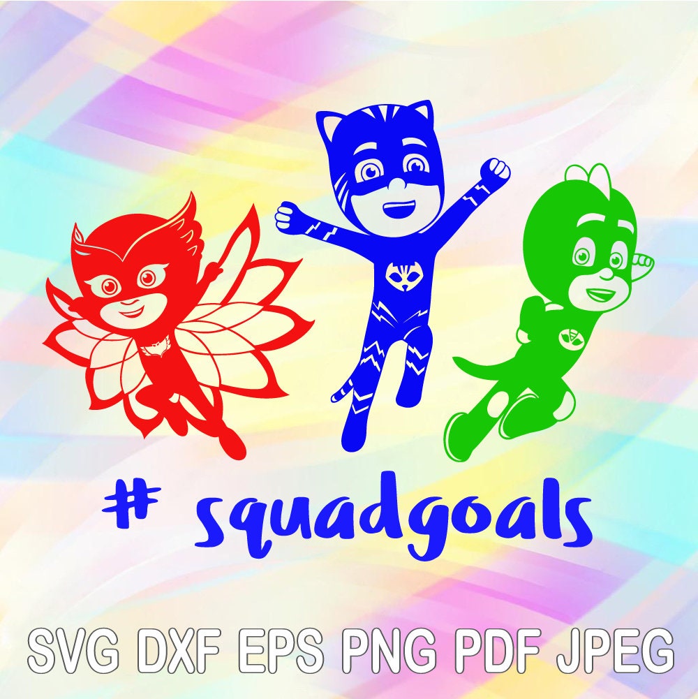 Download PJ Masks SVG DXF Png Squadgoals Catboy Gekko Owlette ...