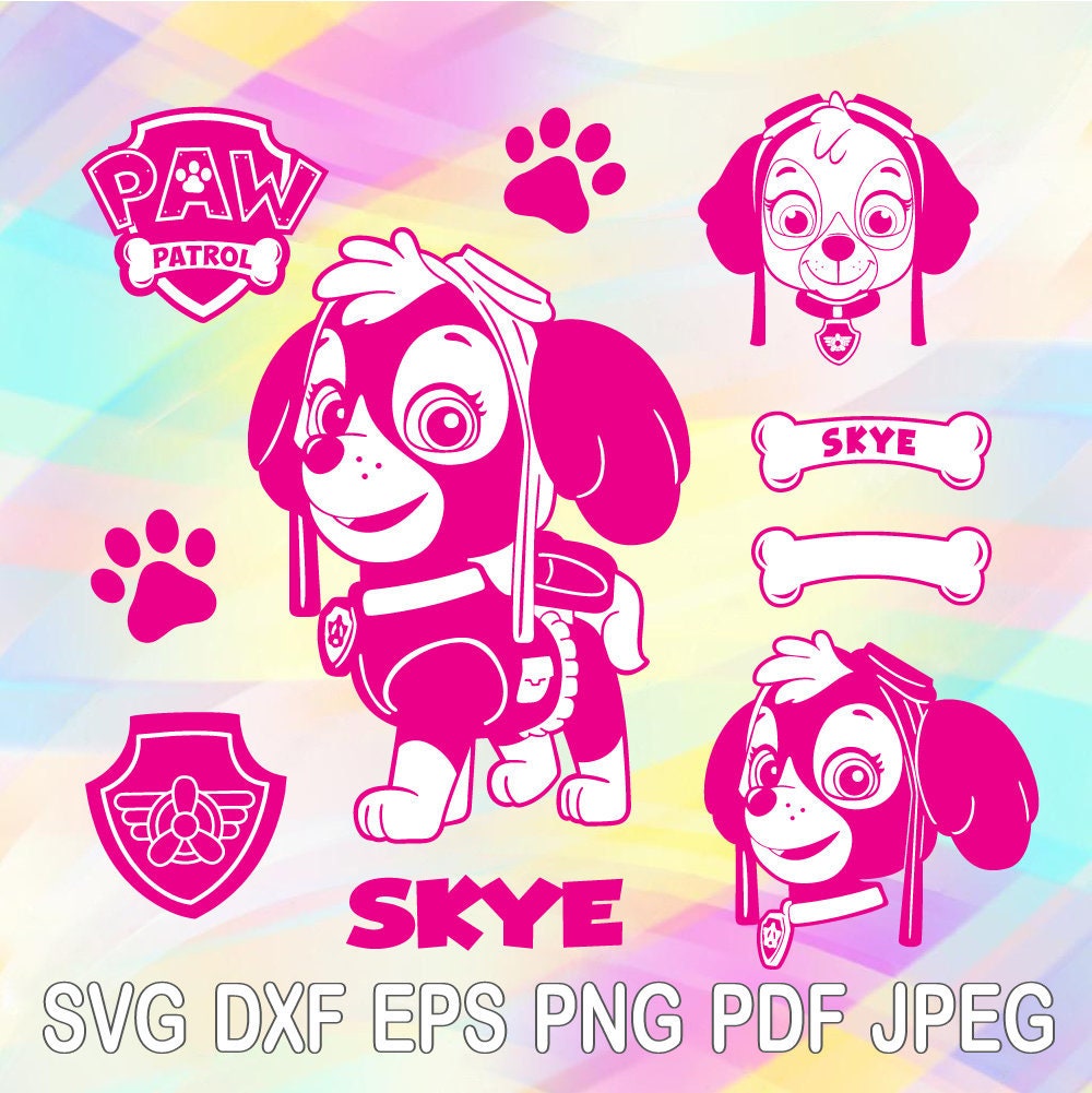 Paw patrol skye bone free printable svg - vilrf