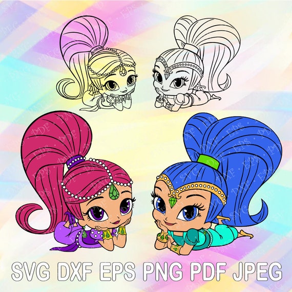 Download SVG Shimmer Shine Layered Cut Files Coloring Pages Cricut ...