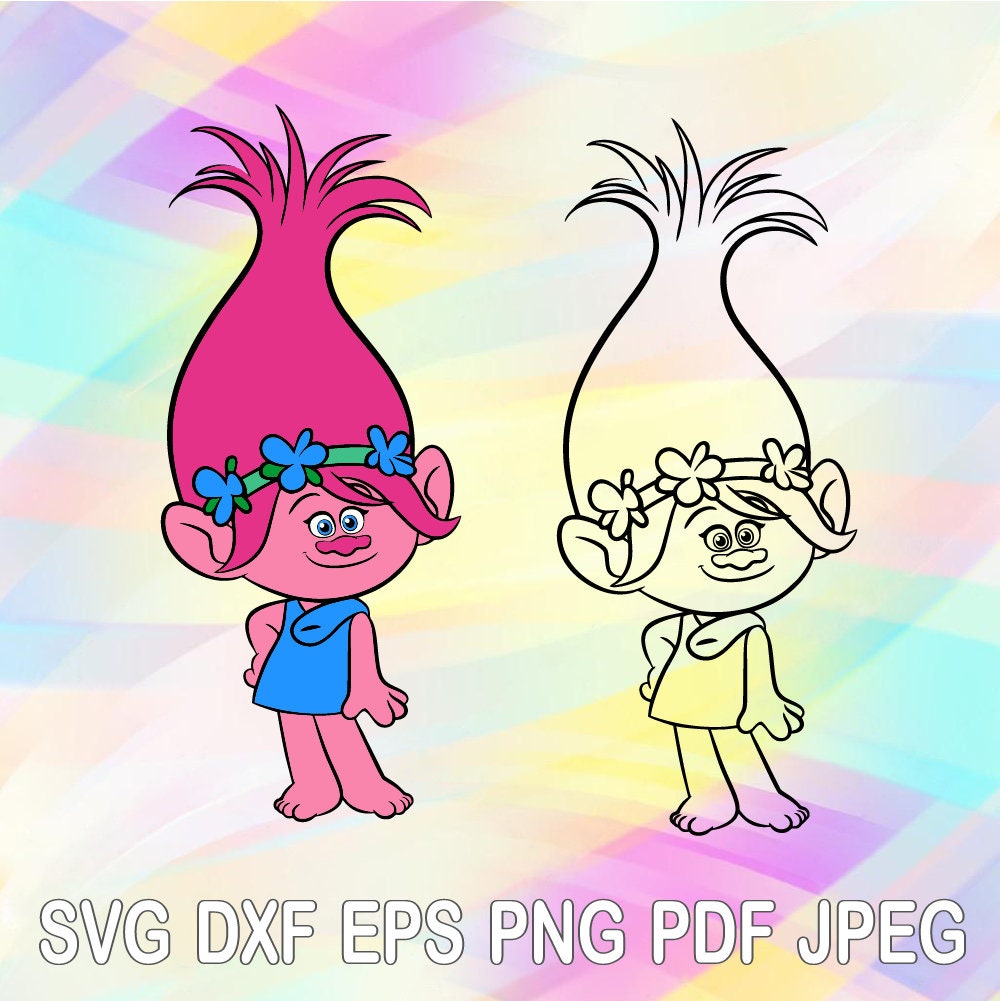 Download SVG DXF Princess Poppy Trolls Layered Cut Files Cricut ...