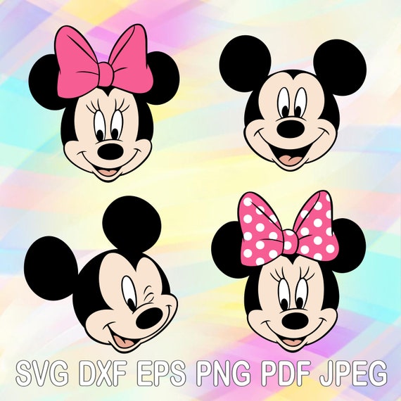 Download SVG Minnie Mickey Mouse Head Ears Pink Bow Disney Layered ...