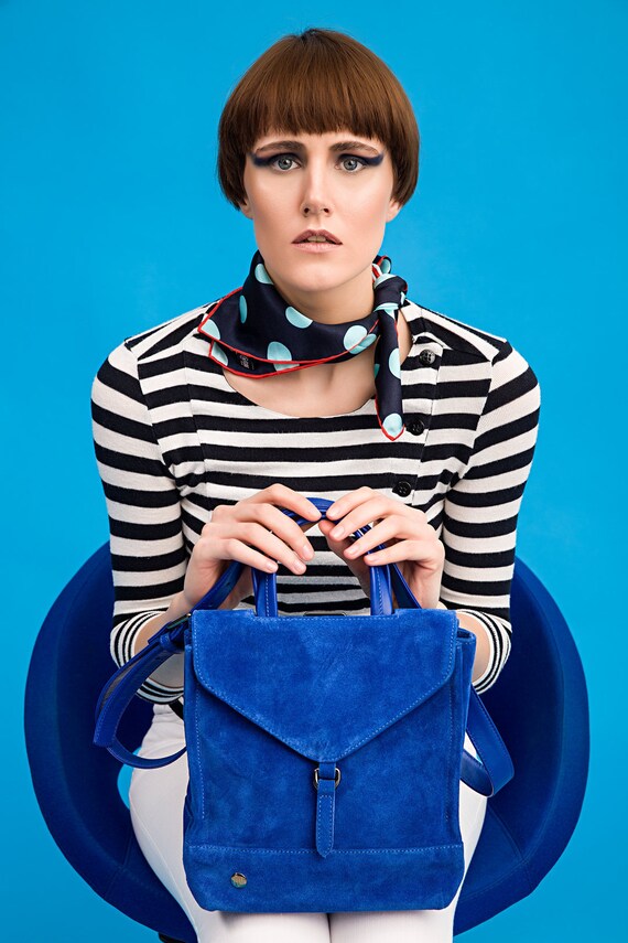 bright blue backpack