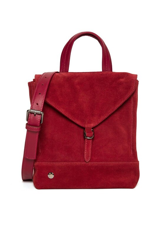 red suede backpack