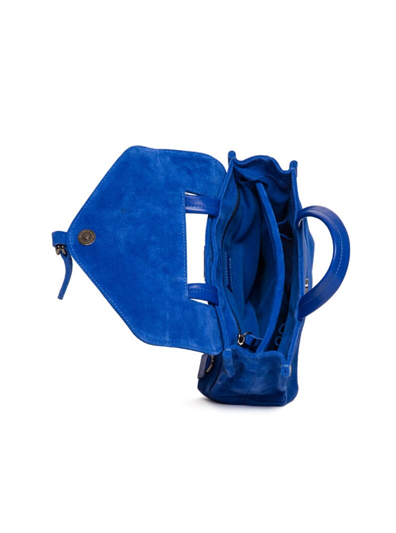 Womens Backpack Purse Bright Blue Suede Backpack Bags for Etsy