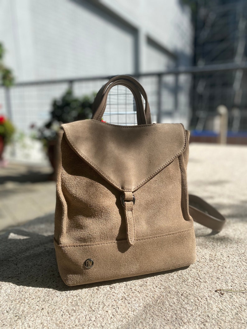 Womens Backpack Purse Mink Suede Backpack Bags for Women Etsy UK