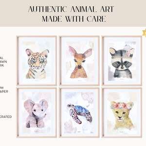 Stampe di cuccioli di animali – Arte ad acquerello fatta a mano | Decorazione per bambini in carta di alta qualità | Dimensioni A5, A4, A3