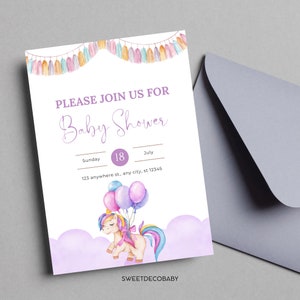 Customizable Downloadable Baby Shower Cards | Printable Gender Neutral Baby Shower Invite Templates | Editable Baby Shower Digital Download