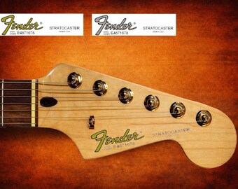 1 Fender Stratocaster 80th Decal Headstock Guldgrå Waterslide Gitarr