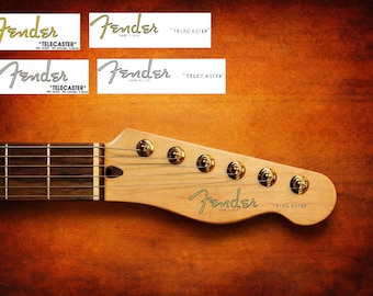 1 Calcomanía Fender Telecaster para pala, color dorado y gris, para guitarra (varios modelos)