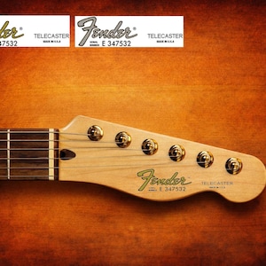 1 Fender Telecaster 80th Decal Headstock Gold Gray Waterslide Gitaar