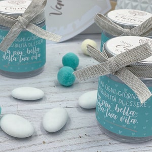50 VelI Tulle Bomboniera Blu Scuro Con Bordi Nuvola Per Confetti Battesimo Comunione - Foto 2