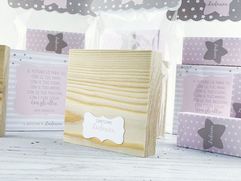 Bomboniere battesimo quadretti in legno da 9x9cm - Etsy Italia