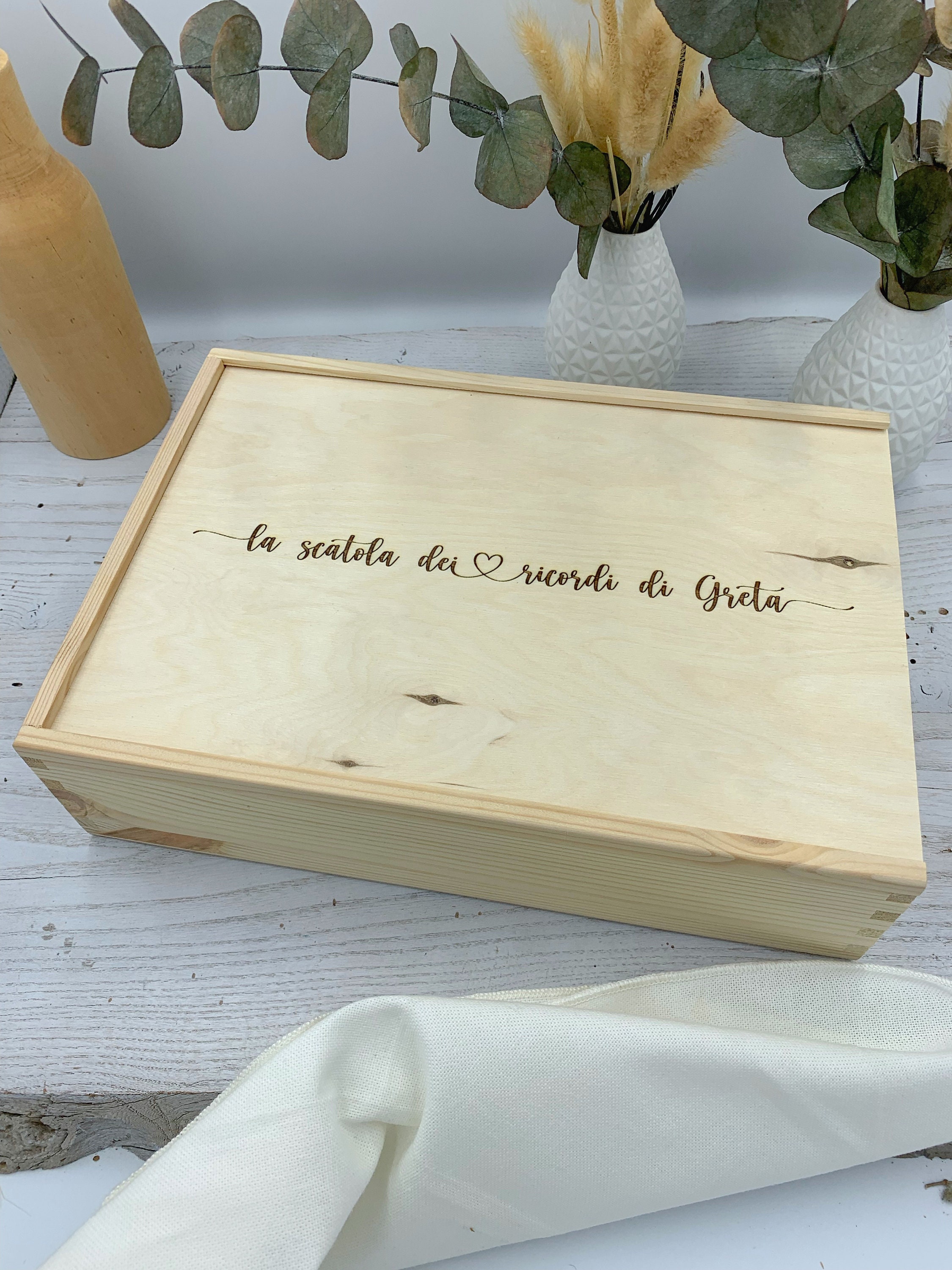 Scatola Dei Ricordi Personalizzata GRAVURZEILE - Legno Con Nome E Data - Foto 9