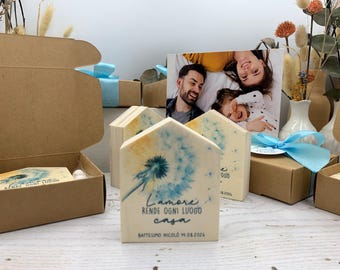 Bomboniere battesimo originali e personalizzabili: mini casette in legno