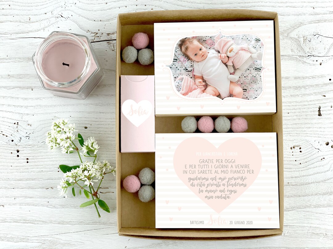 Regali Per Madrina E Padrino Di Battesimo Bomboniera per MADRINA e PADRINO di battesimo con foto e frase di