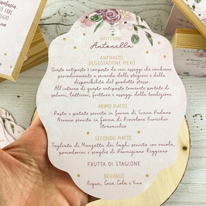 Menu SOLO FRONTE, battesimi, comunioni personalizzabile