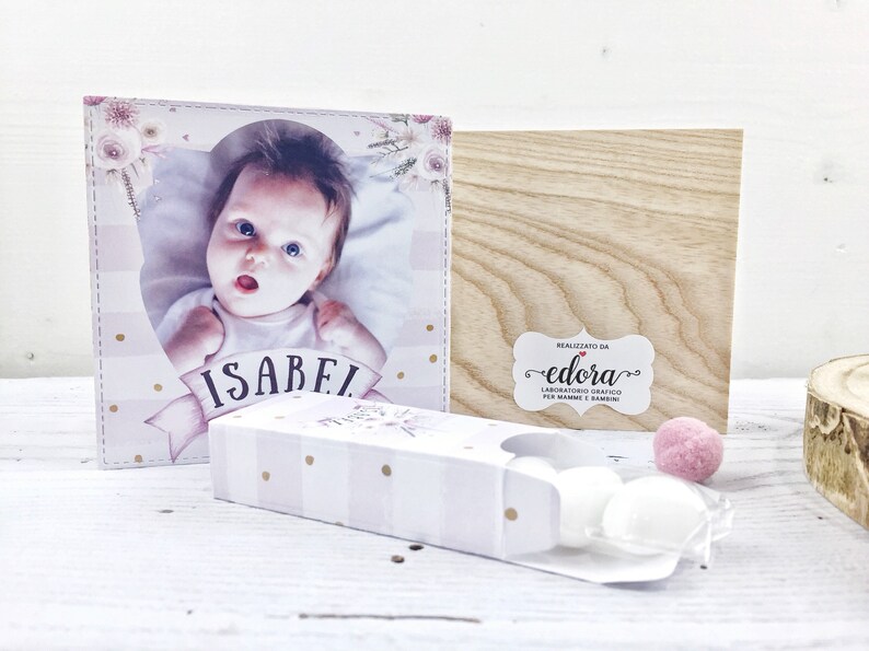 Bomboniere battesimo quadretti in legno con foto e nome porta | Etsy