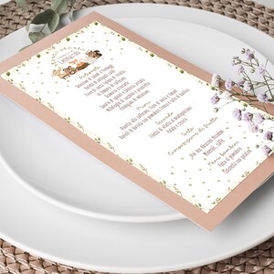 Menu SOLO FRONTE, battesimi, comunioni personalizzabile