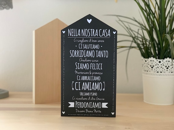 Casetta in legno Idea regalo per le Famiglie regalo casa nuova con frasi  sulla famiglia -  Italia