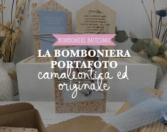 Bomboniera battesimo portafoto, originale e multiuso