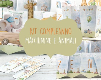 Kit compleanno a tema MACCHININE E ANIMALI