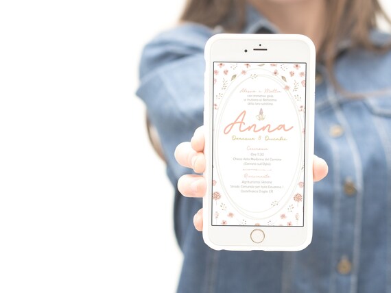 Invito Digitale Battesimo X DOWNLOAD LEGGI INFO - Etsy Hong Kong