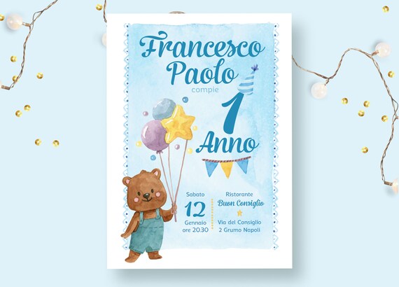 Invito Whatsapp Primo Compleanno Orsetto