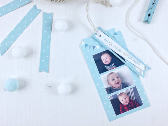 Per Bomboniere Battesimo Con Foto Bambino Biglietto Etsy