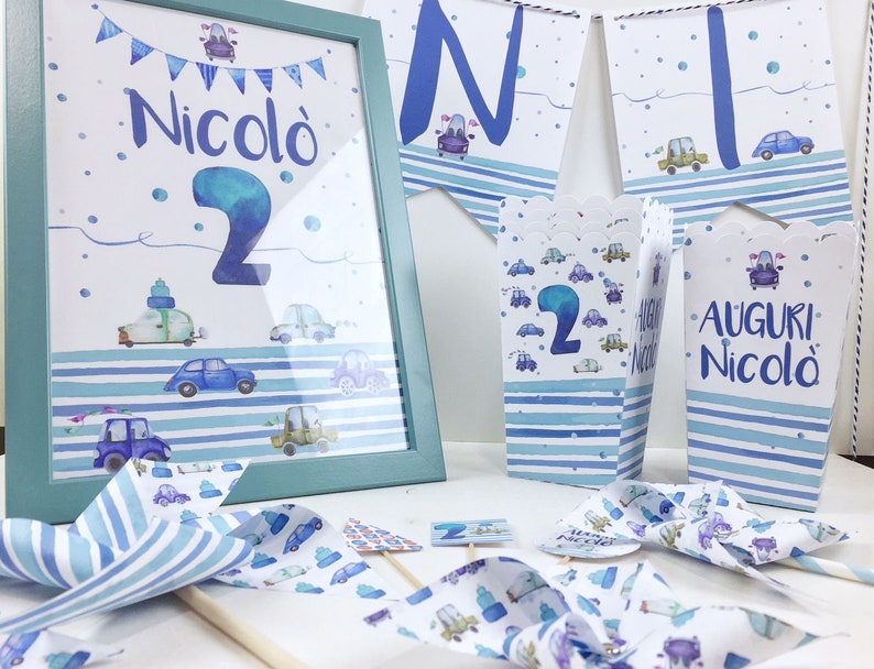 Kit Compleanno Bambino 91 Pz - Decorazioni Per 3 Anni, Palloncini, Piatti, Tovaglia