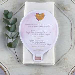 Menu SOLO FRONTE, battesimi, comunioni personalizzabile