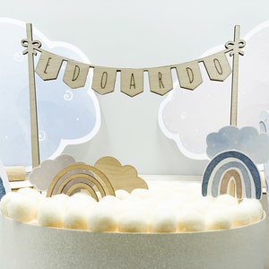 Cake topper personalizzati, topper torta, cake topper battesimo, cake topper comunione, cake topper di legno immagine 1