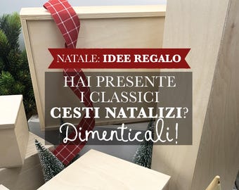 Scatole natalizie personalizzabili, alternativa al cesto di Natale.