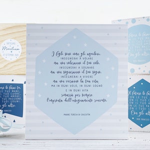Bomboniera padrini, quadro in legno con poesia di madre teresa di calcutta