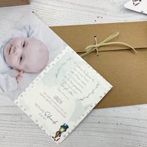 Biglietti ringraziamento battesimo padrini stampa su carta fotografica