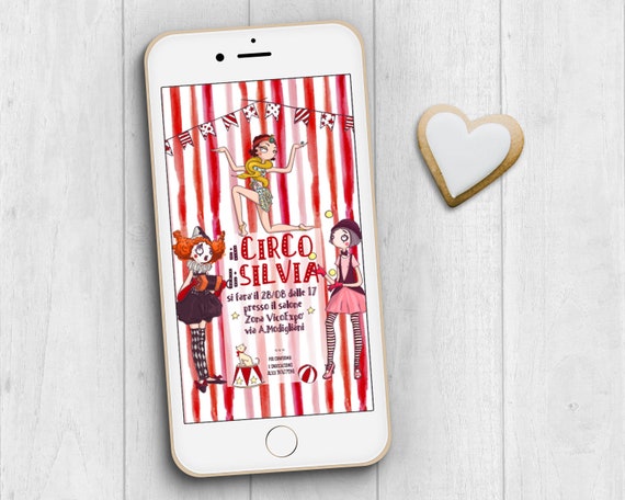 Invito Whatsapp Festa Di Compleanno Bambina Tema Circo