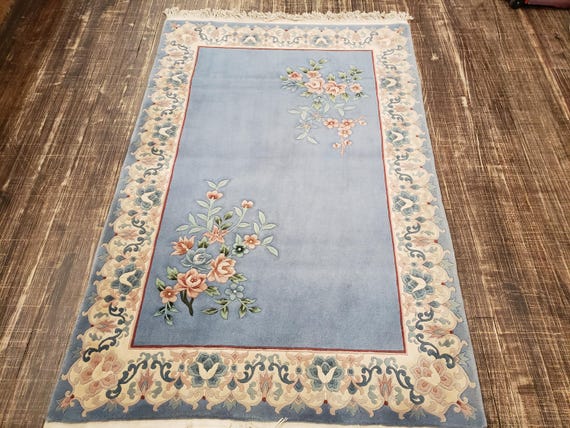Chinese Art Deco Peking rug  90 line wool hand knotted  rug Aubusson Chinese rug size 4'×6' oriental rug  multi colors Chinese rug