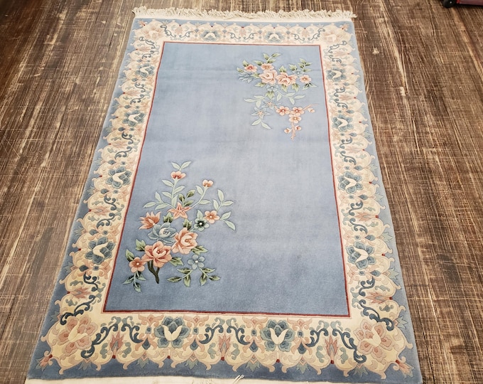 Chinese Art Deco Peking rug  90 line wool hand knotted  rug Aubusson Chinese rug size 4'×6' oriental rug  multi colors Chinese rug
