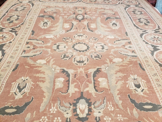 hand made soumak rug kilim flat woven kazak kilim Russian soumak Dhurrie vintage kelim size 9'×12'