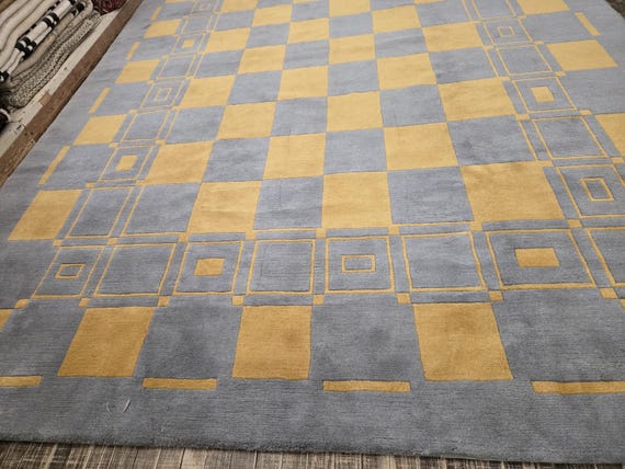 Chinese Art Deco Peking rug with long life symbol wool hand knotted Modern design excellent quality wool  rug size 8'x9'5" Tibetan rug