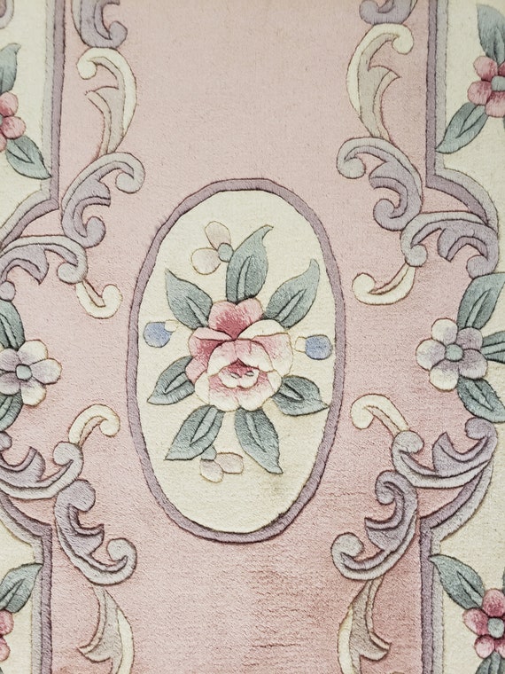 Chinese Art Deco Peking rug   runner wool hand knotted  rug excellent quality wool New rug size 2'3"×7'1"  oriental rug pink Chinese rug