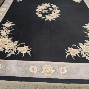Vintage Chinese Aubusson Rug, 120 Line Wool, 8'3
