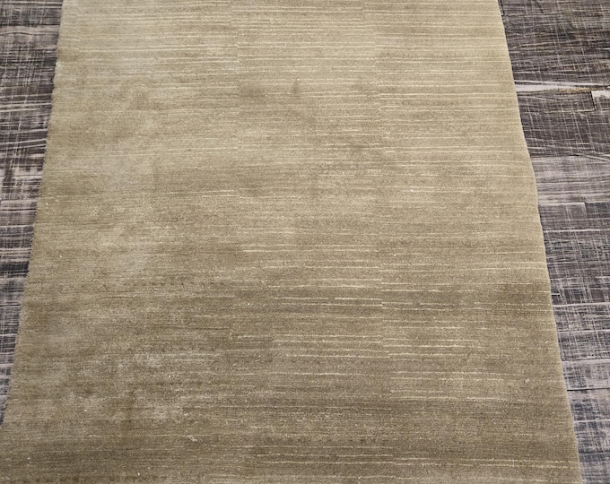 Chinese Art Deco Peking Tibetan Nepal rug hand knotted Modern design excellent quality wool rug solid design gold rug  size 3'7"×5'7"