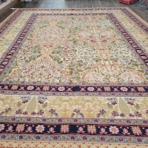 Aubusson rugs  french Aubusson flat wove rug Savanery rug Flemish carpet wool Aubusson rug European rugs,Needlepoint gold Aubusson 8&#39;×10&#39;