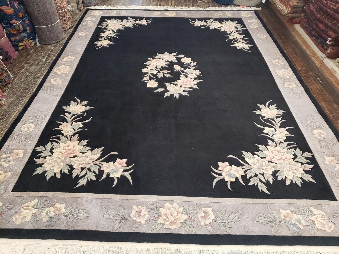 Vintage Chinese Aubusson Rug, 120 Line Wool, 8'3