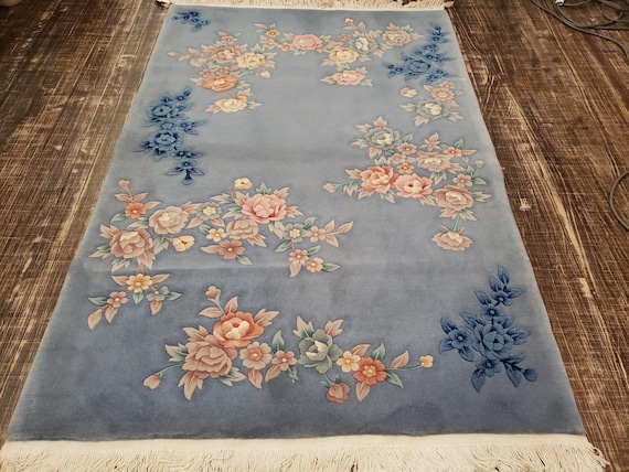 Chinese Art Deco Peking rug  90 line wool hand knotted  rug Aubusson Chinese rug size 4'×6' oriental rug  multi colors Chinese rug