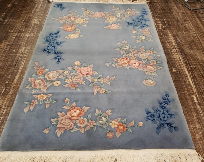 Chinese Art Deco Peking rug  90 line wool hand knotted  rug Aubusson Chinese rug size 4'×6' oriental rug  multi colors Chinese rug
