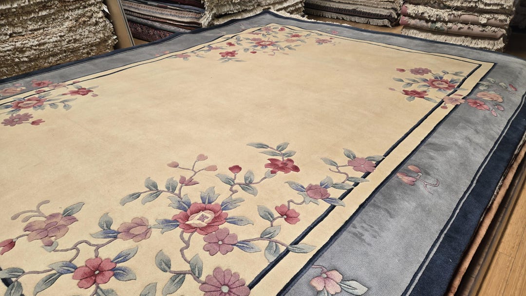 Chinese Art Deco Peking Rug 90 Line Wool Hand Knotted Rug Aubusson ...