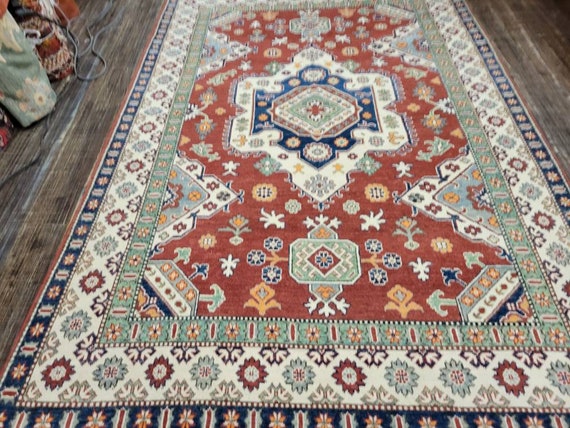 Kazak rugs kazak oriental rugs super kazak rug Afgan kazak  caucasian rugs Pakistani kazak  tribal rugs hand knotted kazak rug size '×8'10"