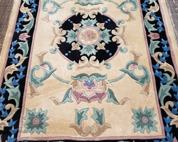 Chinese  Aubusson Art Deco Peking rug wool hand tufted rug   wool  rug size 4'×6' oriental rug