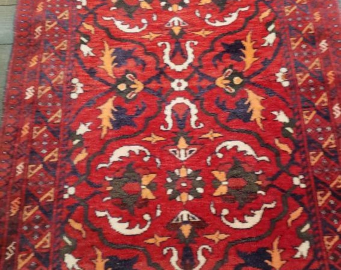 Afgan Turkmen basher red geometric tribal